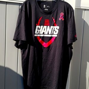 NFL Giants team dri fit tshirt pink ribbon
